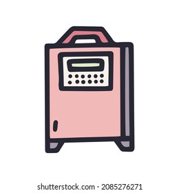 heat cannon with control panel color vector doodle simple icon
