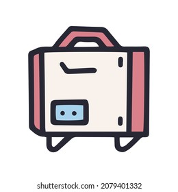 heat cannon with handle color vector doodle simple icon