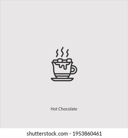 heat chocolate icon vector isolated on white background