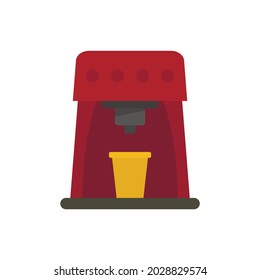Heat coffee machine icon. Flat illustration of heat coffee machine vector icon isolated on white background