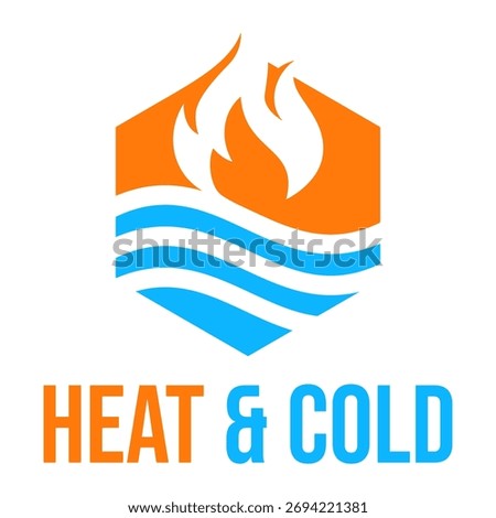 heat and cold flat minimalist logo design