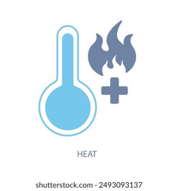 heat concept line icon. Simple element illustration.heat concept outline symbol design.