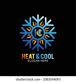 Heat and cool logo design concept for business company with gradient color  svg
