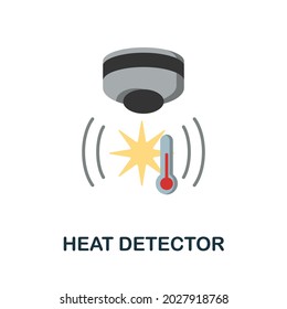 Heat Detector flat icon. Colored sign from home security collection. Creative Heat Detector icon illustration for web design, infographics and more