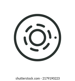 Heat detector isolated icon. Heat sensor for fire alarm system vector icon with editable stroke.