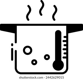 Heat energy glyph and line vector illustration