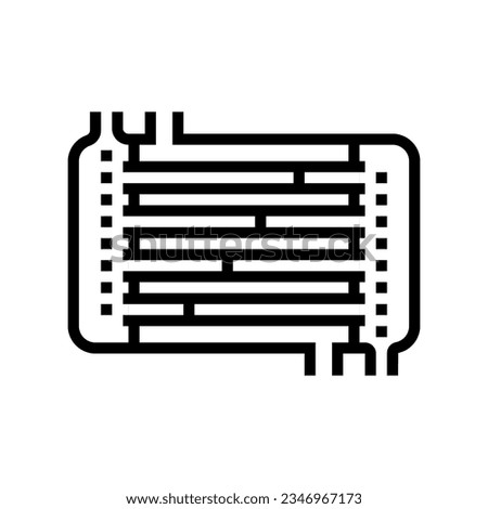 heat exchange apparatus engineer line icon vector. heat exchange apparatus engineer sign. isolated contour symbol black illustration
