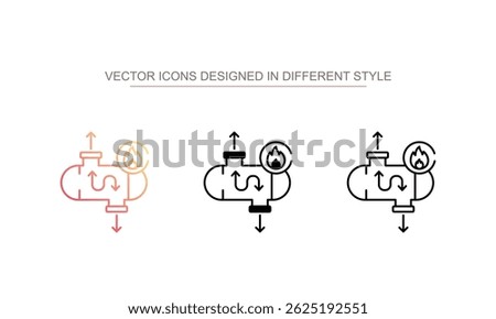 Heat Exchanger icon design with white background stock illustration