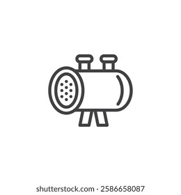 Heat Exchanger line icon. linear style sign for mobile concept and web design. Heat transfer system outline vector icon. Symbol, logo illustration. Vector graphics