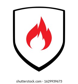 Heat or fire protection icon vector. Manufacturing products trader sign. Perfect for backgrounds, backdrop, icon, sign, symbol, label, sticker, button, badge etc.