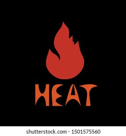 Heat flame fire logo icon sign Hand drawn lettering Abstract modern doodle cartoon design style Fashion print clothes apparel greeting card banner online store poster flyer