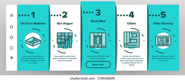 Heat Flooring Device Onboarding Mobile App Page Screen Vector. Flooring Temperature Control Regulator And Equipment For Heating Room And House Illustrations