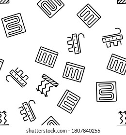 Heat Flooring Device Vector Seamless Pattern Thin Line Illustration