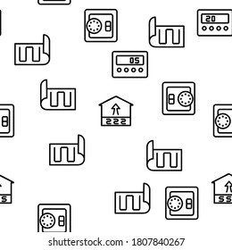 Heat Flooring Device Vector Seamless Pattern Thin Line Illustration
