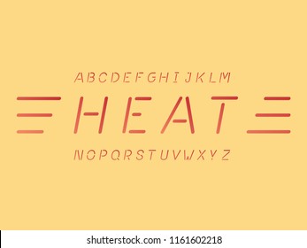 Heat font. Vector alphabet letters. Typeface design. 
