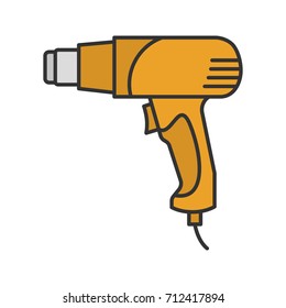 Heat Gun Color Icon. Hot Air Gun. Isolated Vector Illustration