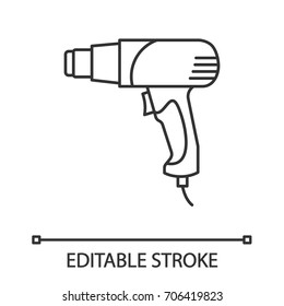 Heat Gun Linear Icon. Thin Line Illustration. Contour Symbol. Hot Air Gun. Vector Isolated Outline Drawing. Editable Stroke