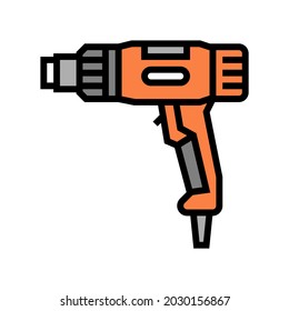 Heat Gun Tool Color Icon Vector. Heat Gun Tool Sign. Isolated Symbol Illustration