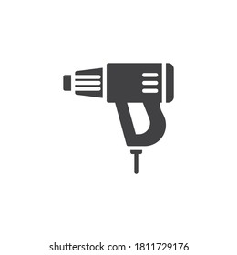 Heat gun vector icon. filled flat sign for mobile concept and web design. Hot air gun glyph icon. Symbol, logo illustration. Vector graphics