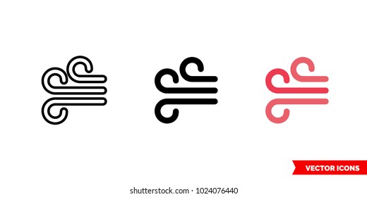 Heat icon of 3 types: color, black and white, outline. Isolated vector sign symbol.
