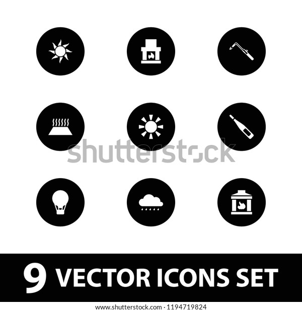 Heat Icon Collection 9 Heat Filled Stock Vector Royalty Free