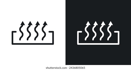 Heat Icon Entworfen in einem Linienstil auf weißem Hintergrund.