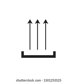 Heat icon flat design arrow up concept. Vector illustration