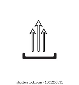 Heat icon flat design arrow up concept. Vector illustration