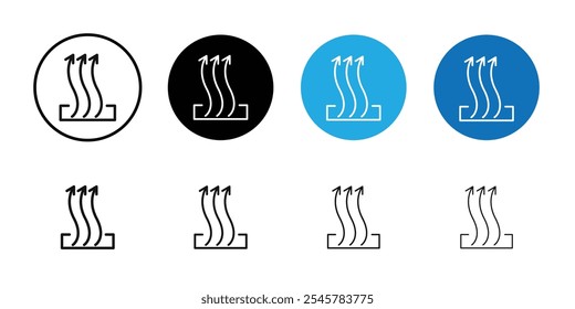 Heat icon flat line symbol set.