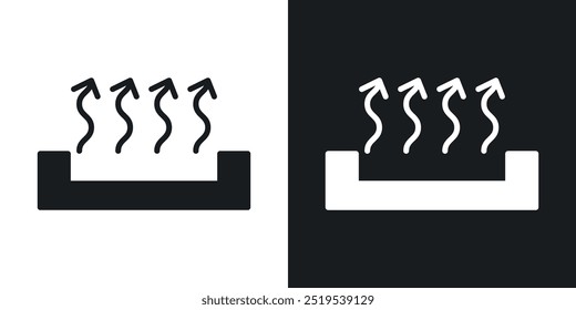 Heat icon icons in black and white filled style