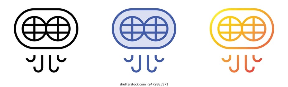 heat icon. Linear, Blue Fill and Gradient Style Design Isolated On White Background