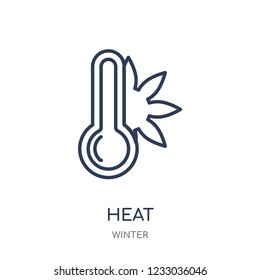 Heat icon. Heat linear symbol design from winter collection. Simple outline element vector illustration on white background