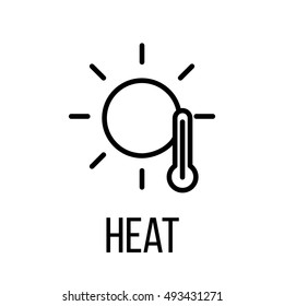 Heat icon or logo in modern line style. High quality black outline pictogram for web site design and mobile apps. Vector illustration on a white background. 
