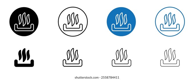 Heat icon set in black and blue colors