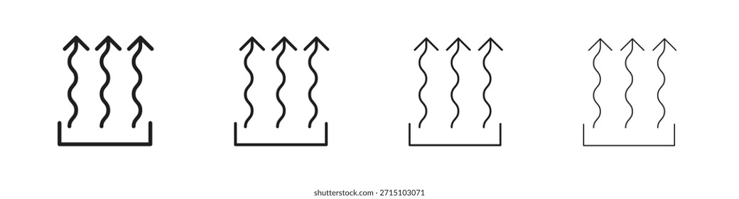 Heat icon set. A collection of simple black thin strokes icons