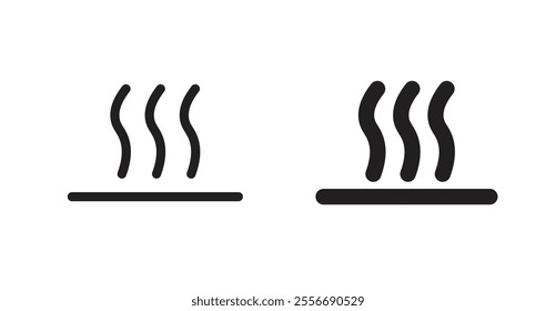 Heat icon set in Thin line black color.