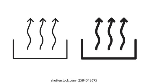 Heat icon set in thin line. vector illustrations for web