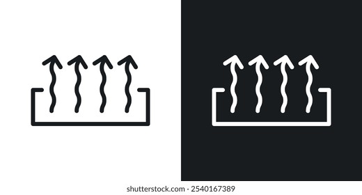 Heat icon set. Vector symbols in black and white colors.