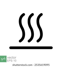 Ícone de aquecimento. Estilo plano simples. Três line up, pré-aquecimento, forno, térmico, vapor, quente, aquecedor, ar, conceito de verão. Ilustração vetorial isolada sobre fundo branco. EPS 10.