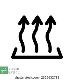 Ícone de aquecimento. Estilo plano simples. Três line up, pré-aquecimento, forno, térmico, vapor, quente, aquecedor, ar, conceito de verão. Ilustração vetorial isolada sobre fundo branco. EPS 10.