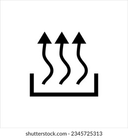 Heat icon three arrow up concept flat illustration on white background..eps