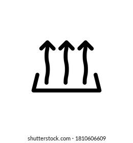 Icono de calor tres flecha hacia arriba. Vector de fondo blanco aislado. EPS 10