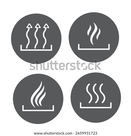 Heat icon three arrow up in three variants, sticker.