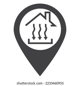 Heat Icon Three Arrows Down Concept Point Heating