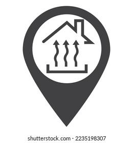 Heat Icon Three Arrows Up Heating Point Concept