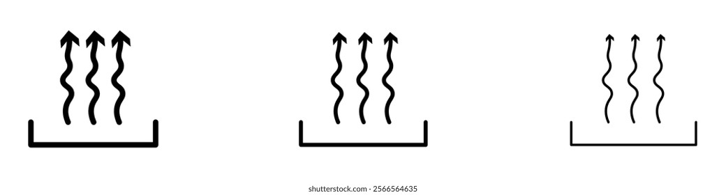 Heat icon in tree different line stroke sizes.