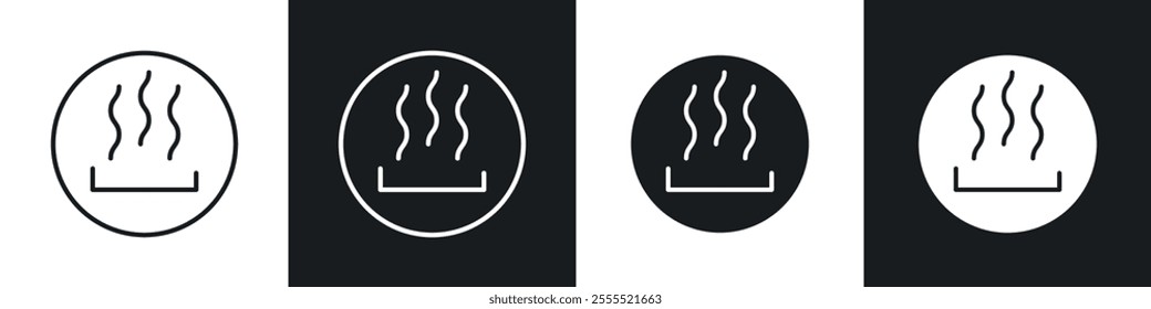 Heat icon vector collection in black and white.