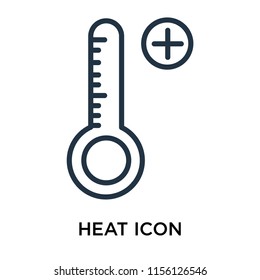 Heat icon vector isolated on white background, Heat transparent sign , line symbol or linear element design in outline style