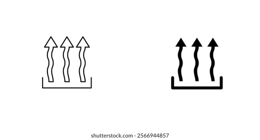 Heat icons. black and white vector set.