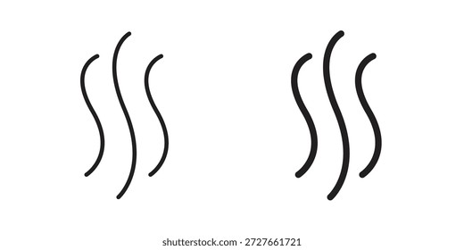 Iconos de calor colección. Iconos planos lineales delgados y negros